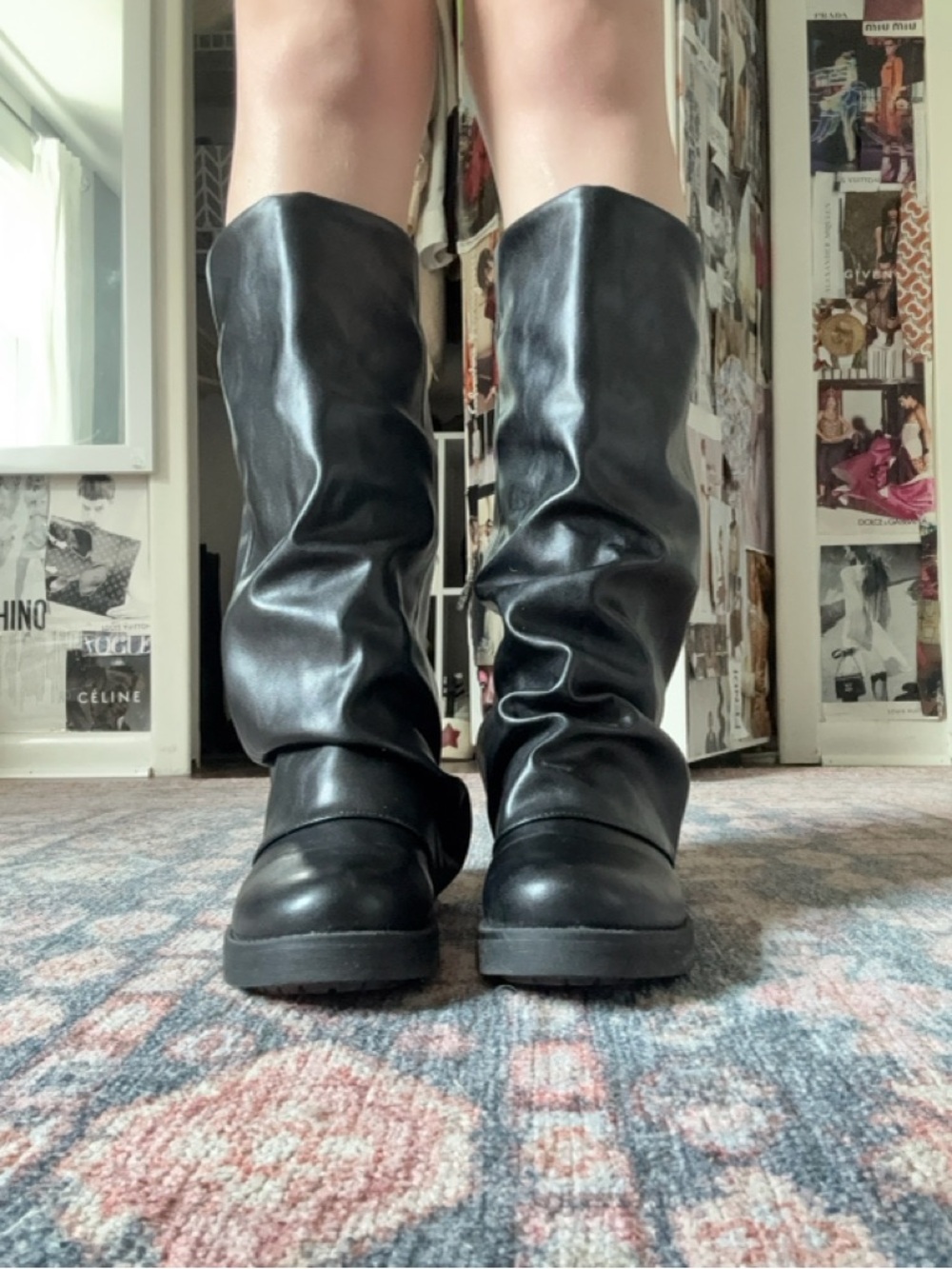 Women's Black Over-the-Knee Slouch Boots